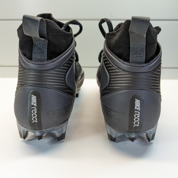 Nike Alpha Huarache 8 Elite Black Smoke Grey Lacrosse cleats size Men's 8 - Picture 6 of 9